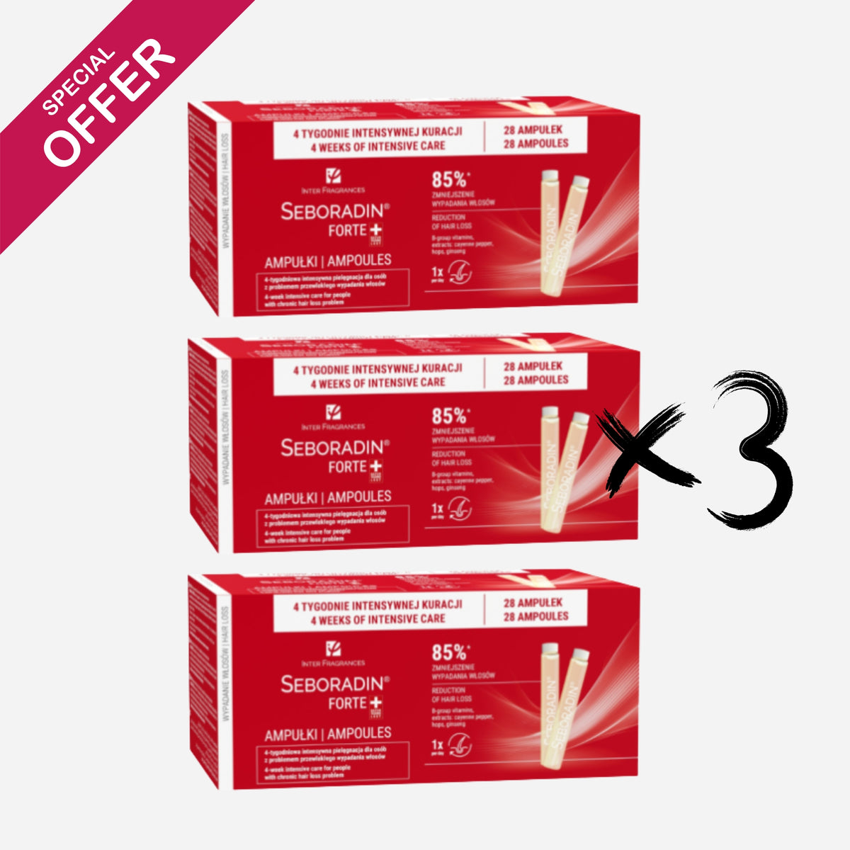 Seboradin Forte – Pack 3 Boîtes (Cure Intensive 3 Mois)