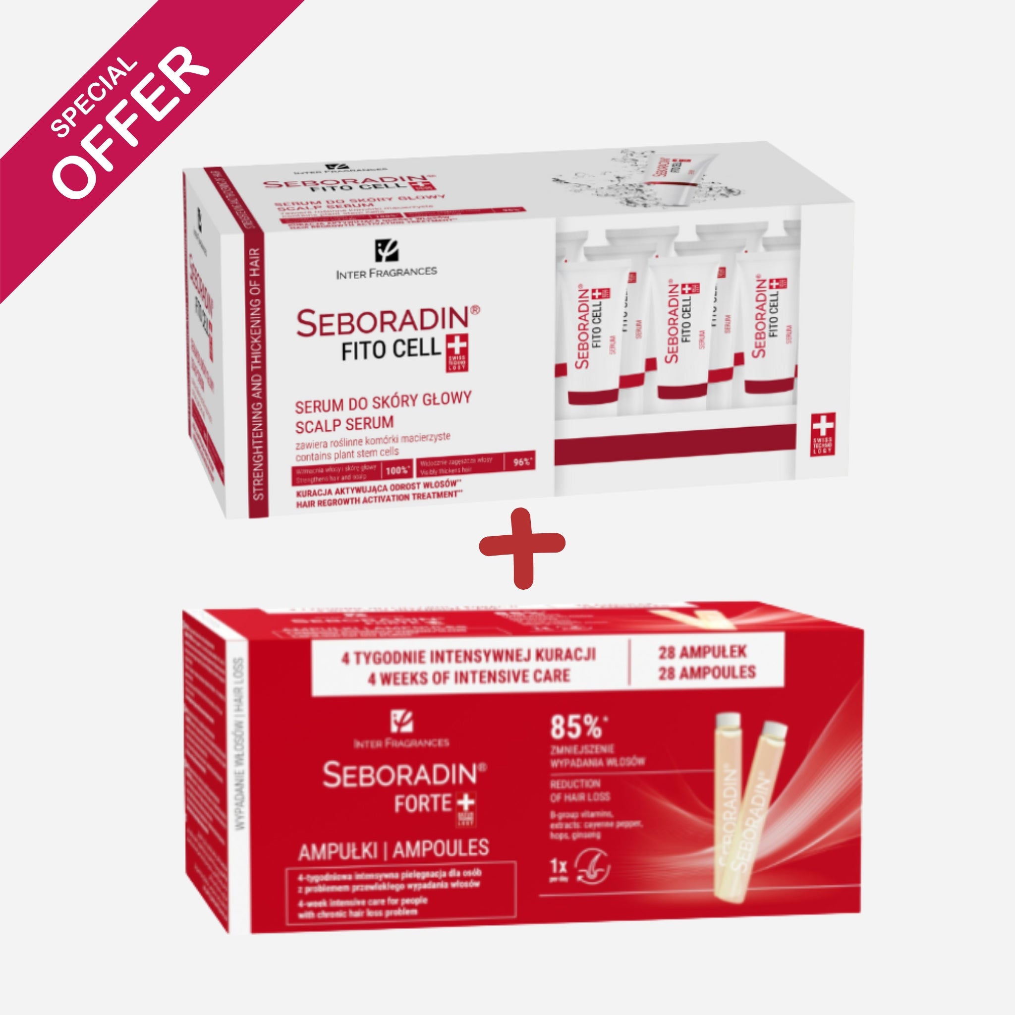 Pack Seboradin Anti-Chute Intensive – Fort 28 Ampoules & Fito Cell 15
