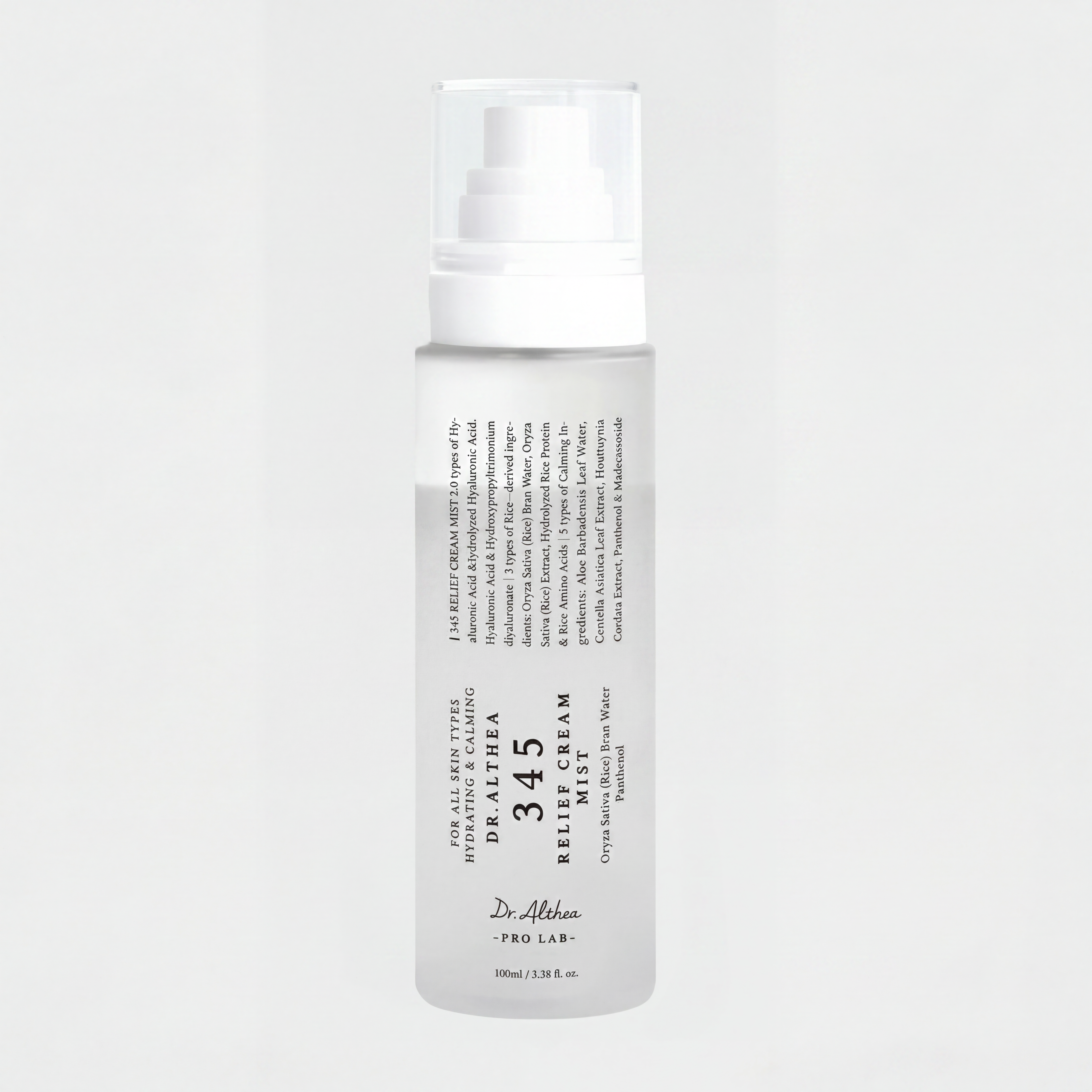 Dr. Althea Pro Lab – 345 Relief Cream Mist | Acide Hyaluronique 2.0 + Riz + Centella + Panthénol | Hydratant & Apaisant | 100ml