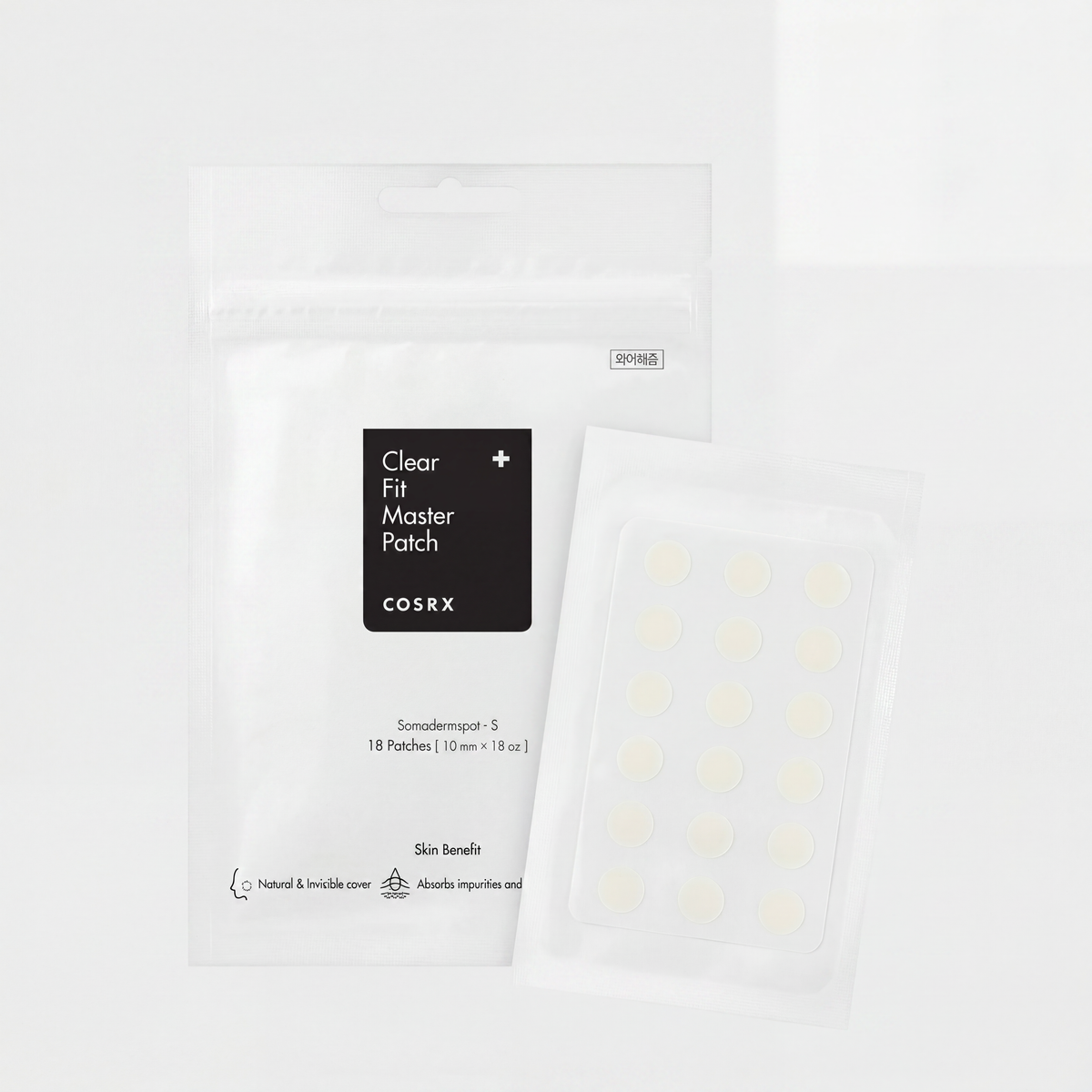 COSRX – Clear Fit Master Patch | Patchs Anti-Boutons Invisibles | Somadermspot-S | 18 Patches (10mm)