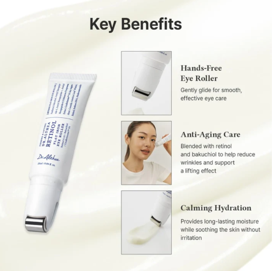 Dr. Althea – Retinol Flat Iron Eye Roller | Firming & Lifting | Rétinol 0.1% + Bakuchiol + CilaaRectiome™ 5%