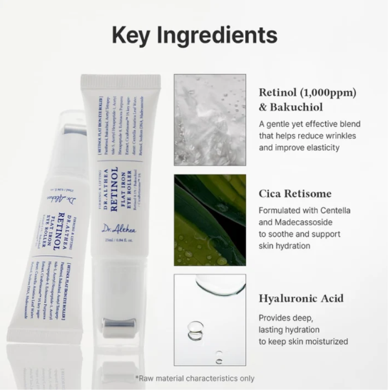 Dr. Althea – Retinol Flat Iron Eye Roller | Firming & Lifting | Rétinol 0.1% + Bakuchiol + CilaaRectiome™ 5%