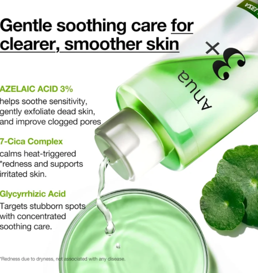 Anua – Azelaic Acid 3 + Cica Skin Clarifying Toner | Acide Azélaïque 3% + Centella | Tonique Clarifiant Anti-Rougeurs | 250ml
