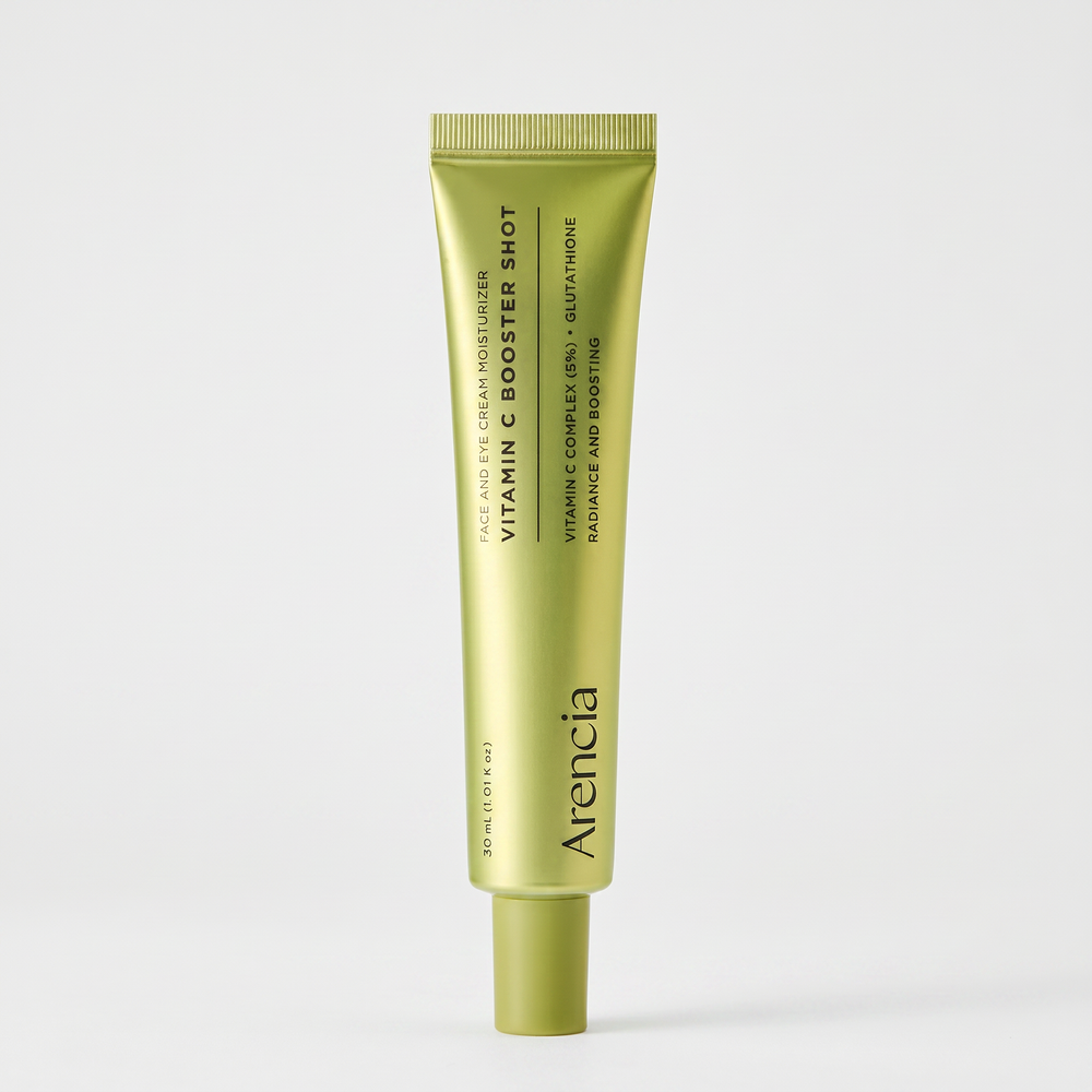 Arencia – Vitamin C Booster Shot | Crème Visage & Contour des Yeux | Complexe Vitamine C 5% + Glutathione | Éclat & Boost | 30ml