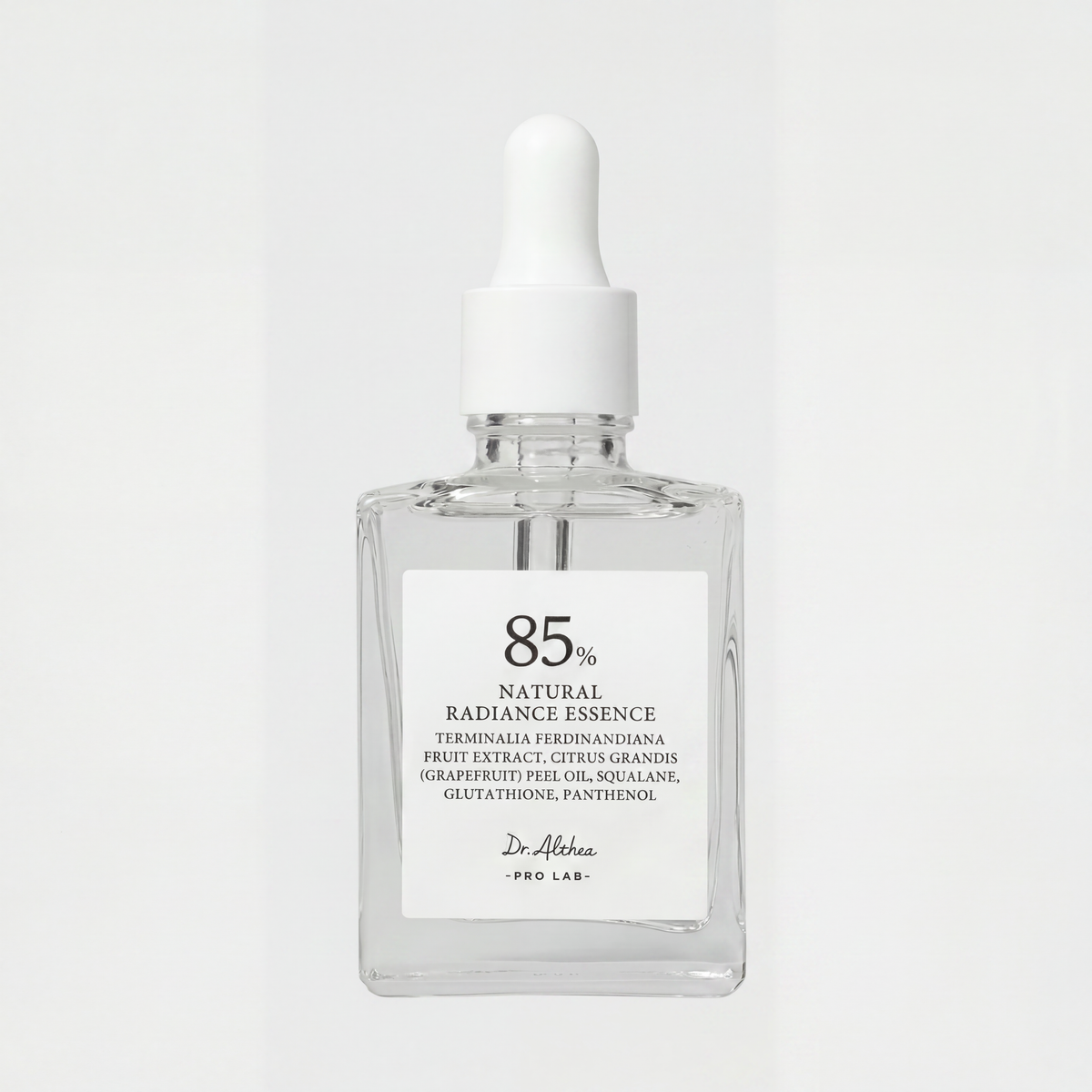 Dr. Althea Pro Lab – 85% Natural Radiance Essence | Terminalia + Pamplemousse + Squalane + Glutathione + Panthénol | Éclat Naturel