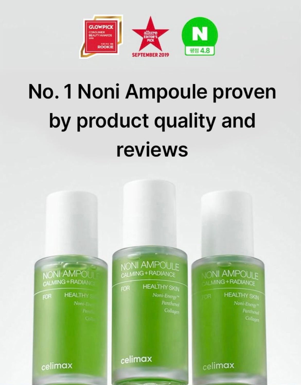 Celimax - Noni Ampoule Calming + Radiance Jumbo - Ampoule noni calme + éclat (Grand format) 50ml