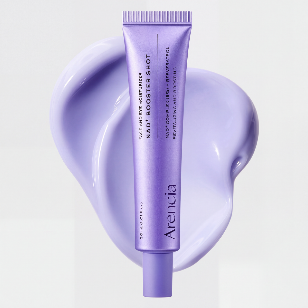 Arencia – NAD+ Booster Shot | Crème Visage & Yeux | NAD+ Complex 5% + Resvératrol | Revitalisant & Anti-Âge | 30ml
